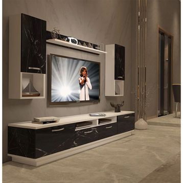 Decoraktiv Trendstyle 5220da Beyaz Siyah Slm Tv Ünitesi Tv Sehpası