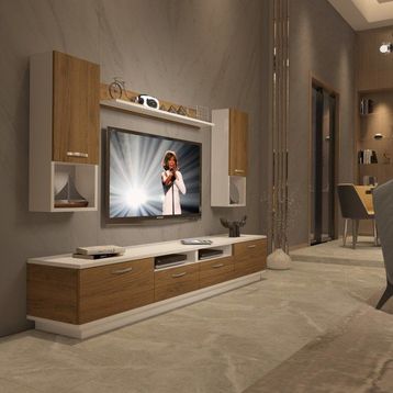 Decoraktiv Trendstyle 5220da Pera Beyaz Mdf Tv Ünitesi Tv Sehpası
