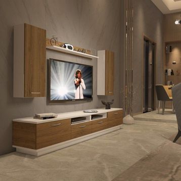Decoraktiv Trendstyle 5220da Pera Beyaz Mdf Tv Ünitesi Tv Sehpası