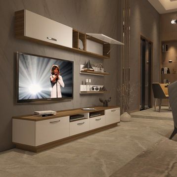 Decoraktiv Trendstyle 5220da Pera Beyaz Mdf Tv Ünitesi Tv Sehpası