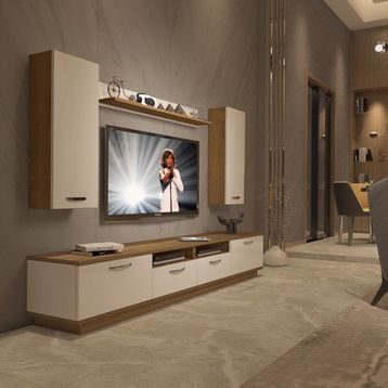 Decoraktiv Trendstyle 5220da Pera Beyaz Mdf Tv Ünitesi Tv Sehpası