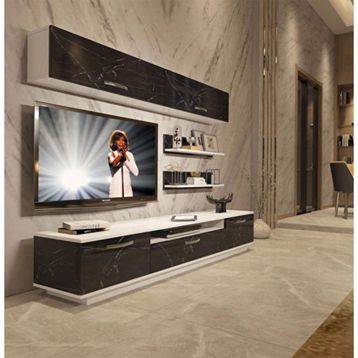 Decoraktiv Trendstyle 5220das Beyaz Siyah Mdf Tv Ünitesi Tv Sehpası