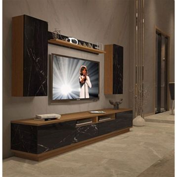 Decoraktiv Trendstyle 5220ds Ceviz Siyah Mdf Tv Ünitesi Tv Sehpası
