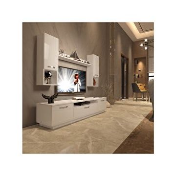 Decoraktiv Trendstyle 5da Parlak Beyaz Mdf Tv Ünitesi Tv Sehpası