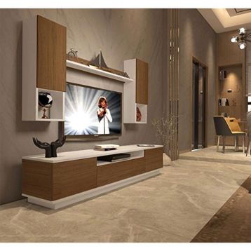 Decoraktiv Trendstyle 5das Beyaz Ceviz Slm Tv Ünitesi Tv Sehpası
