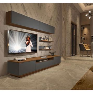 Decoraktiv Trendstyle 5s Ceviz Antrasit Mdf Tv Ünitesi Tv Sehpası