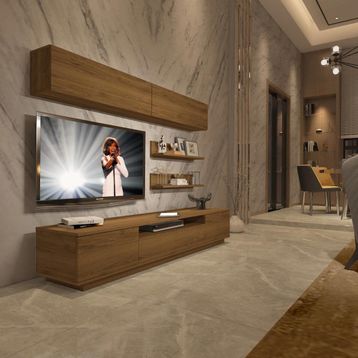 Decoraktiv Trendstyle 5s Naturel Pera Mdf Tv Ünitesi Tv Sehpası