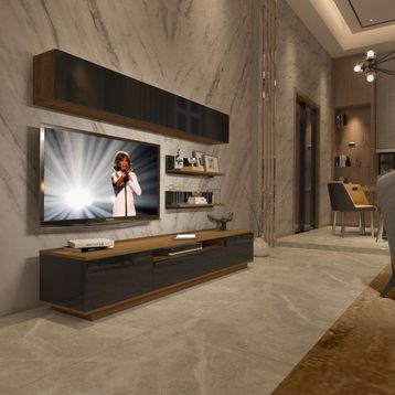 Decoraktiv Trendstyle 5s Pera Siyah Mdf Tv Ünitesi Tv Sehpası