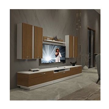 Decoraktiv Trendstyle 8d Ceviz Beyaz Slm Tv Ünitesi Tv Sehpası