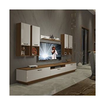 Decoraktiv Trendstyle 8da Ceviz Beyaz Slm Tv Ünitesi Tv Sehpası