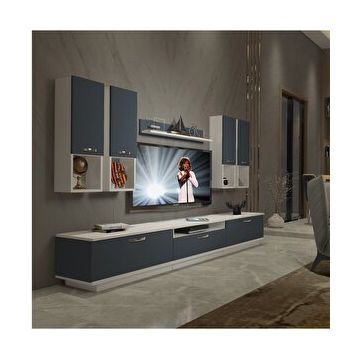 Decoraktiv Trendstyle 8das Beyaz Antrasit Mdf Tv Ünitesi Tv Sehpası