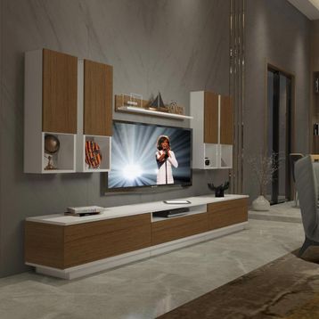 Decoraktiv Trendstyle 8das Ceviz Beyaz Mdf Tv Ünitesi Tv Sehpası