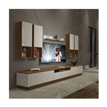 Decoraktiv Trendstyle 8das Ceviz Beyaz Slm Tv Ünitesi Tv Sehpası