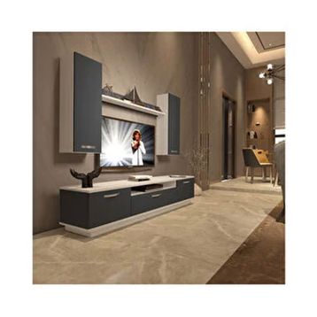 Decoraktiv Trendstyle Beyaz Antrasit 5d Mdf Tv Ünitesi Tv Sehpası