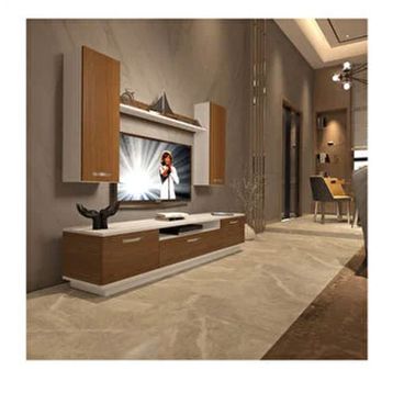 Decoraktiv Trendstyle Beyaz Ceviz 5d Mdf Tv Ünitesi Tv Sehpası