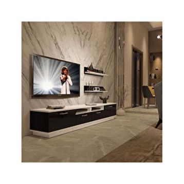 Decoraktiv Trendstyle Beyaz Siyah 220r Slm Tv Ünitesi Tv Sehpası