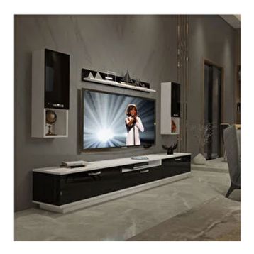 Decoraktiv Trendstyle Beyaz Siyah 270da Mdf Tv Ünitesi Tv Sehpası