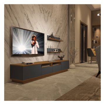 Decoraktiv Trendstyle Ceviz Antrasit 220rs Mdf Tv Ünitesi Tv Sehpası