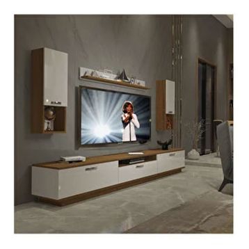 Decoraktiv Trendstyle Ceviz Beyaz 270da Mdf Tv Ünitesi Tv Sehpası