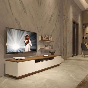 Decoraktiv Trendstyle Ceviz Beyaz 4s Slm Tv Ünitesi Tv Sehpası