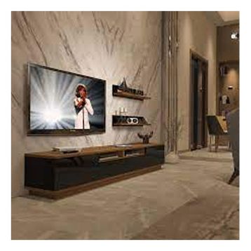 Decoraktiv Trendstyle Ceviz-Siyah 220rs Mdf Tv Ünitesi Tv Sehpası