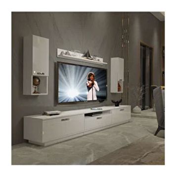 Decoraktiv Trendstyle Parlak Beyaz 270da Slm Tv Ünitesi Tv Sehpası