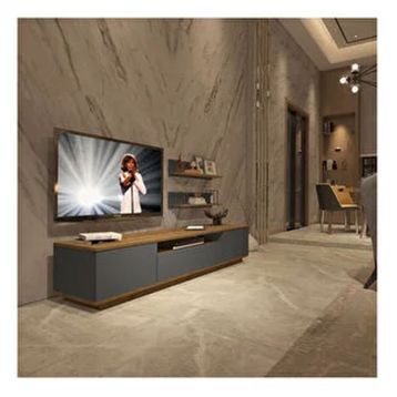 Decoraktiv Trendstyle Pera Antrasit 4s Mdf Tv Ünitesi Tv Sehpası