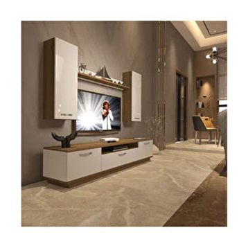Decoraktiv Trendstyle Pera Beyaz 5d Mdf Tv Ünitesi Tv Sehpası