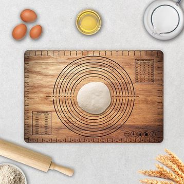 Decorita Ahşap Görünümlü Cam 40x60 cm Hamur Açma Matı