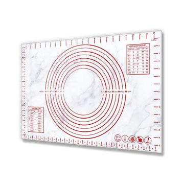 Decorita Klasik Mermer Görünümlü Cam 40x60 cm Hamur Açma Matı