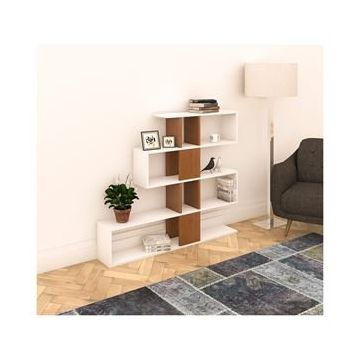 Decormet 030010079904043 Beyaz Ceviz Karlin Kitaplık