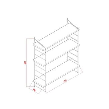 Decormet Armoni 3'lü Beyaz Duvar Rafı