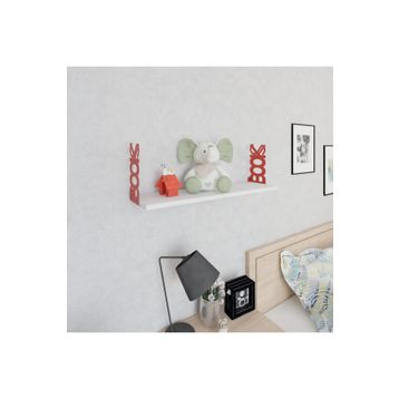Decormet Book Kırmızı - Beyaz Duvar Rafı