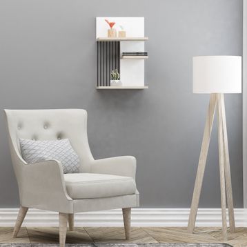 Decormet Frezya Patara Açık Kahverengi Duvar Rafı