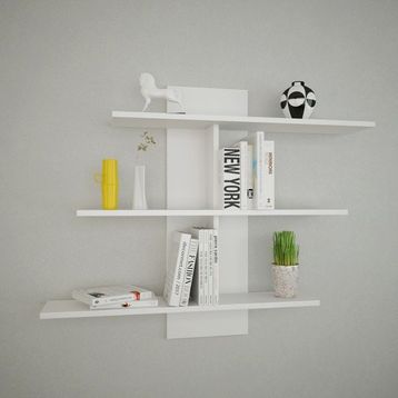 Decormet Lale Beyaz Duvar Rafı