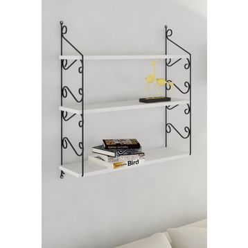 Decormet Seramoni 3 Raflı Beyaz Raf Seti