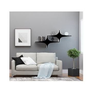 Decormet Susen Siyah 2 Duvar Rafı