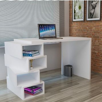 Decorotika Poyraz Beyaz Çalışma Masası