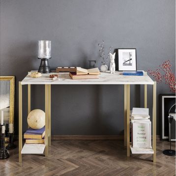 Decorotika Reader Beyaz Gold Çalışma Masası