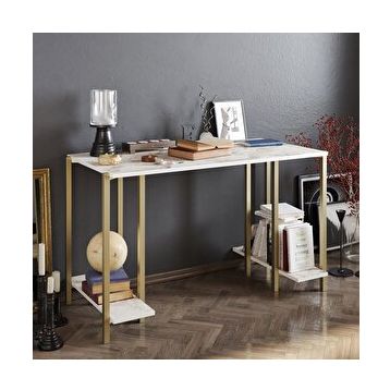 Decorotika Reader Beyaz Gold Çalışma Masası