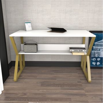 Decorotika Wake Gold Beyaz Çalışma Masası