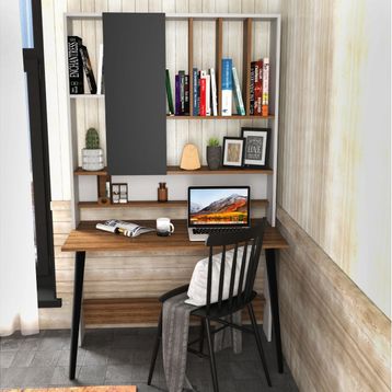 Decorotika Wood Beyaz Ceviz Çalışma Masası