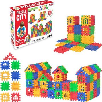 Dede 03703 City 128 Parça Pembe Puzzle