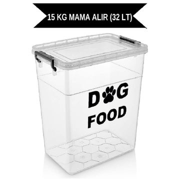 Deembro 13-15 kg Arası 32 lt Köpek Mama Saklama Kabı Köpek Maması Saklama Kabı Kutusu
