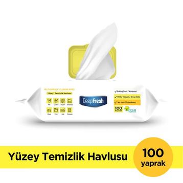 Deep Fresh 100 Yaprak Limon İz Bırakmaz Yüzey Temizlik Havlusu
