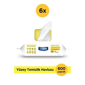 Deep Fresh 100 Yaprak Limon İz Bırakmaz Yüzey Temizlik Havlusu