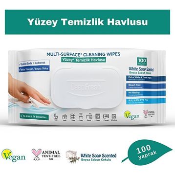 Deep Fresh 100'lü Karbonat & Beyaz Sirke İz Bırakmaz Yüzey Temizleme Havlusu