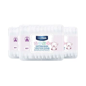 Deep Fresh 60 Adet 3'lü Bebek Kulak Çubuğu