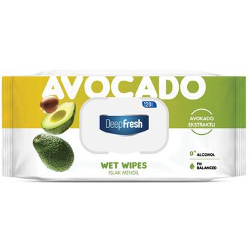 Deep Fresh Doğal Özlü Avokado 120'li Islak Mendil