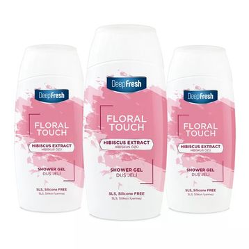 Deep Fresh Floral Touch Hibiskus Özü 3x400 ml Duş Jeli